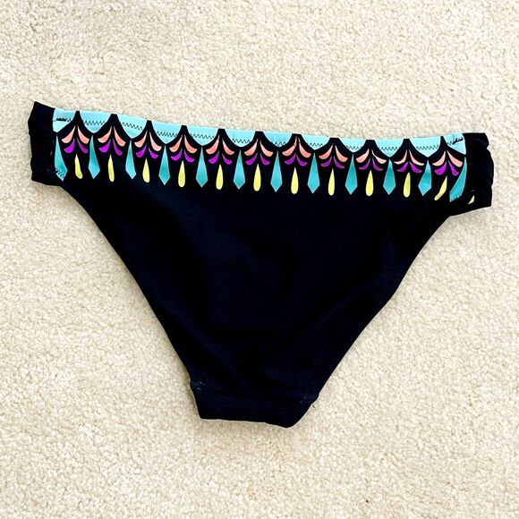 Trina Turk Womens Black Blue Geometric Print Hipster Bikini Bottoms Size S - Picture 8 of 8